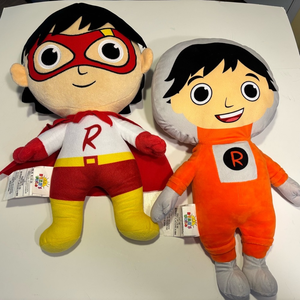 Ryan’s World Galaxy Explorers super hero’s plush child’s pillow buddy friend